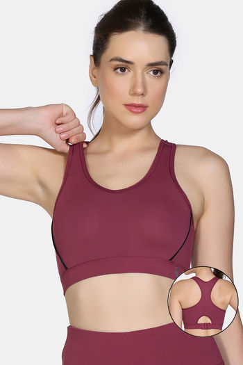 Buy Zelocity  Medium Impact Quick Dry Sports Bra - Hawthorn Rose